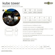 KUBE TOWER Light jardinieră luminoasă pentru plante