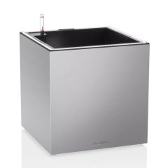 Lechuza CANTO Premium 40x40x40 cm low LED silver metallic 