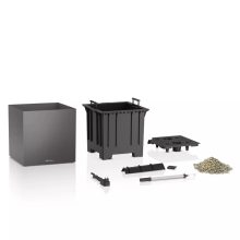 Lechuza CANTO Premium 40x40x40 cm low LED silver metallic 