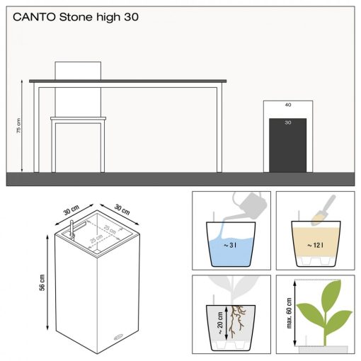 Lechuza CANTO Stone Tower All-in-One Set