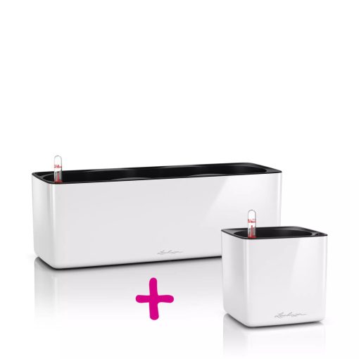 Lechuza Cube Glossy Triple + Lechuza Cube Glossy 14