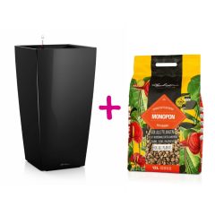   Lechuza Cubico Prémium 30 önöntöző készlettel + Lechuza MonoPon 12l