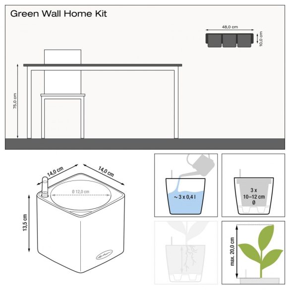 Lechuza Green Wall Home Kit Color