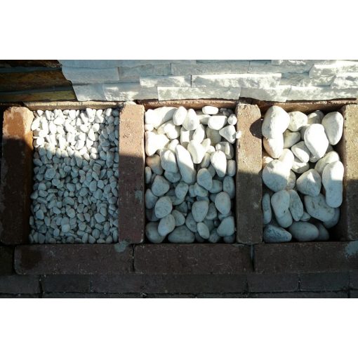 Kerti díszkavicsok: Bianco Carrara kavics 25 kg (fehér) 