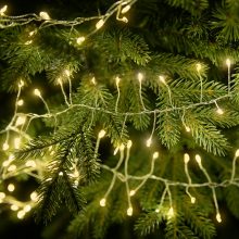 Tündérfény Girland - meleg fehér ezüst kábellel-700 cm, 700 LED 