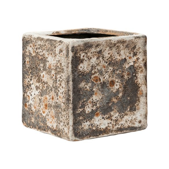Lava Cube Relic Rust Metal kaspó