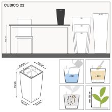Lechuza Cubico Premium kaspó önöntözővel