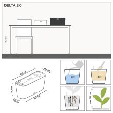  Lechuza Delta 20 Premium önöntözővel