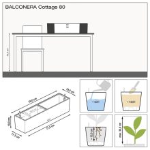 Lechuza Balconera Cottage 80 cm önöntözős balkonláda