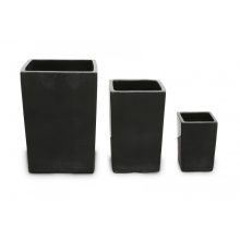 Luxor Linea ghiveci negru din ceramică 43x43x60 cm
