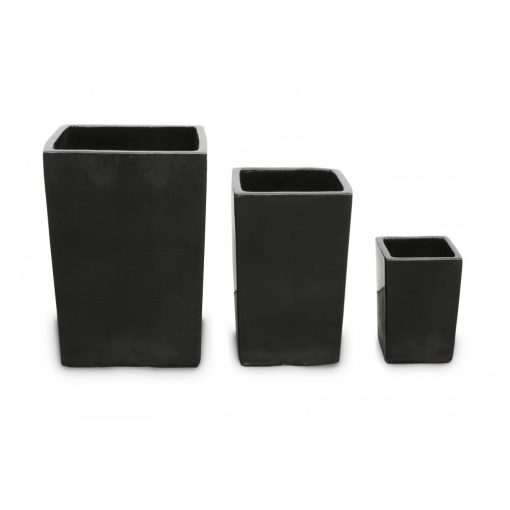 Luxor Linea ghiveci negru din ceramică 43x43x60 cm