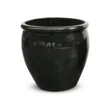 Luxor Pálma two ghiveci din ceramică neagră 65x65 cm