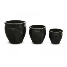Luxor Pálma two ghiveci din ceramică neagră 65x65 cm