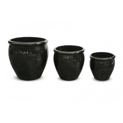 Luxor Pálma two ghiveci din ceramică neagră 65x65 cm