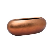 Metallic Silver Leaf Boat Matt Copper ghiveci decorativ
