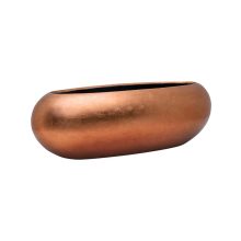Metallic Silver Leaf Boat Matt Copper ghiveci decorativ