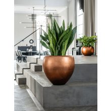 Metallic Silver leaf Couple Matt Copper ghiveci decorativ