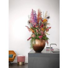 Metallic Silver leaf Couple Matt Copper ghiveci decorativ