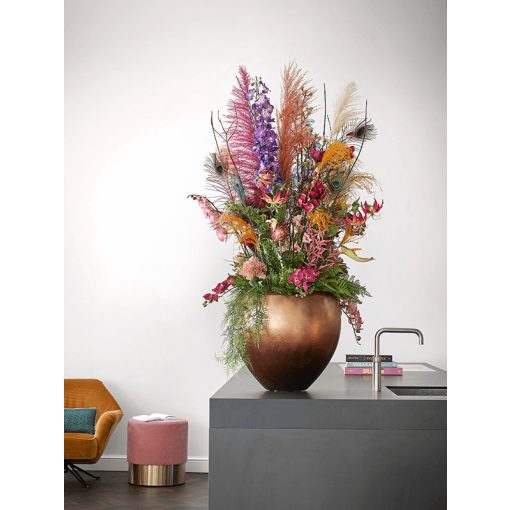 Metallic Silver leaf Couple Matt Copper ghiveci decorativ
