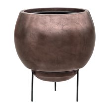 Metallic Silver leaf Globe Elevated Matt Coffee ghiveci decorativ