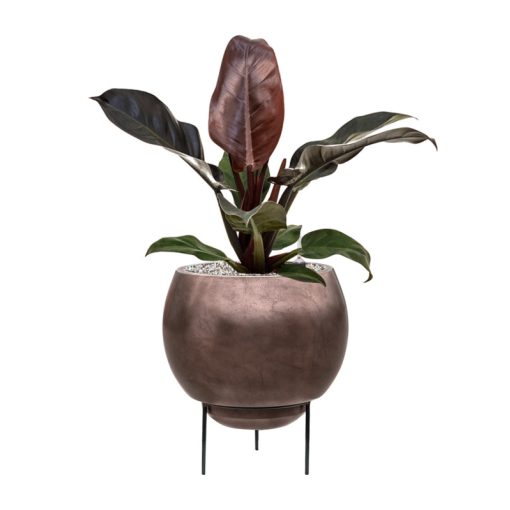 Metallic Silver leaf Globe Elevated Matt Coffee ghiveci decorativ