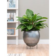Metallic Silver leaf Globe Elevated Matt Silver Blue ghiveci decorativ