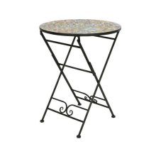 Bistro Kerti asztal vasból mozaik mintával, 30x76 cm