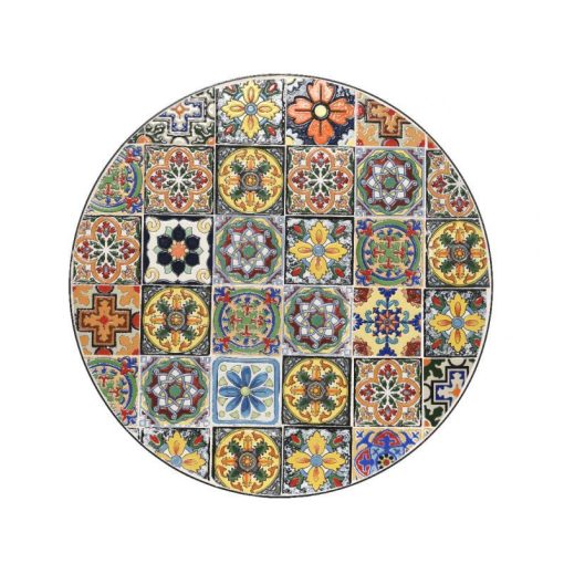 Bistro Kerti asztal vasból mozaik mintával, 30x76 cm