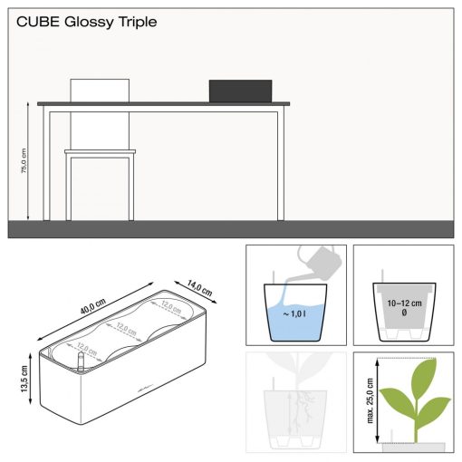 Lechuza CUBE Glossy Triple